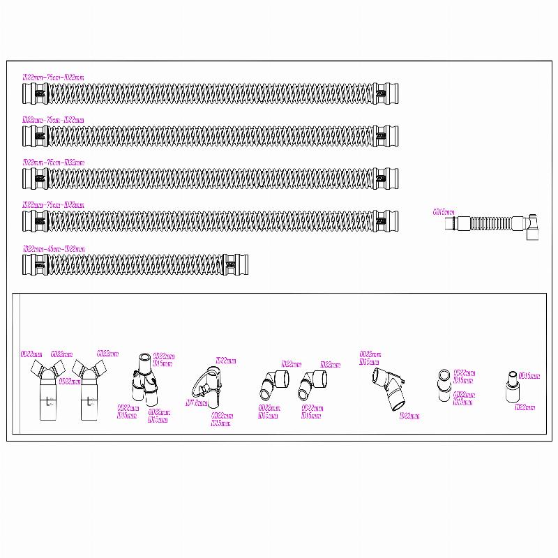 Контур дихальний багаторазовий MEDICARE, з 2 вологозбірниками, для дорослих